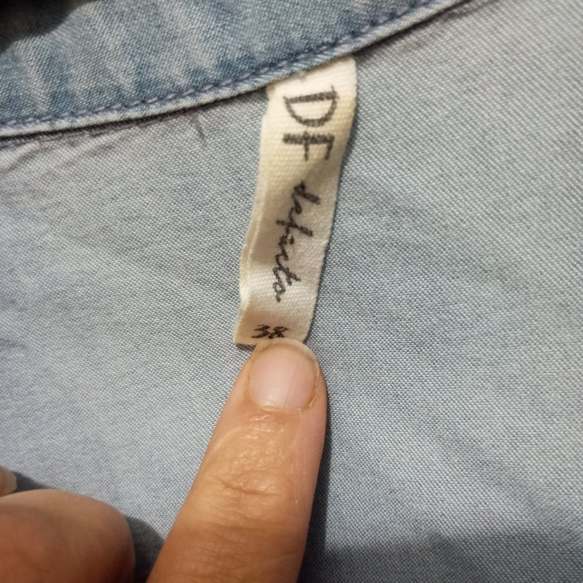 Kadın Uzun Kollu Düğmeli Denim Gömlek - Görsel 5