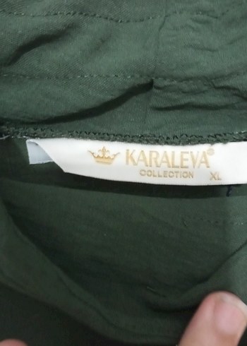 xl Beden Zincir Detaylı Uzun Kollu Yeşil Tunik