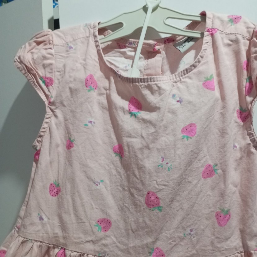 Pembe Çiçekli Kız Çocuk Elbisesi - Görsel 2