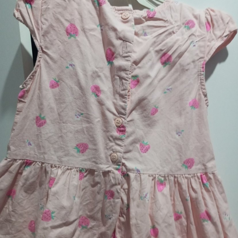 Pembe Çiçekli Kız Çocuk Elbisesi - Görsel 3