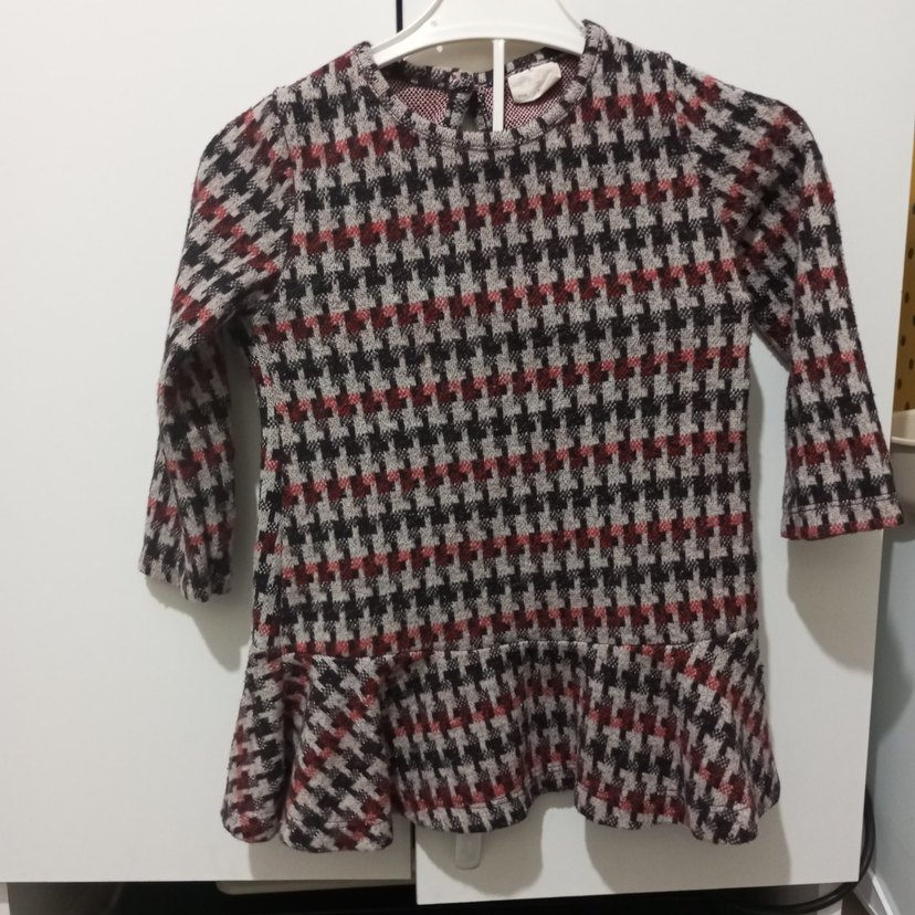 Kız Çocuk ekose kışlık Elbise ressam şapkalı 12/24 ay uyumlu - Görsel 3