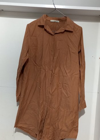 Bej Kadın Uzun Kollu Keten Gömlek - Görsel 4