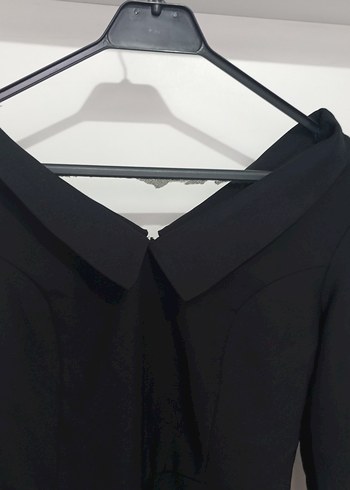 Kadın Siyah V Yakalı Midi Elbise - Görsel 3