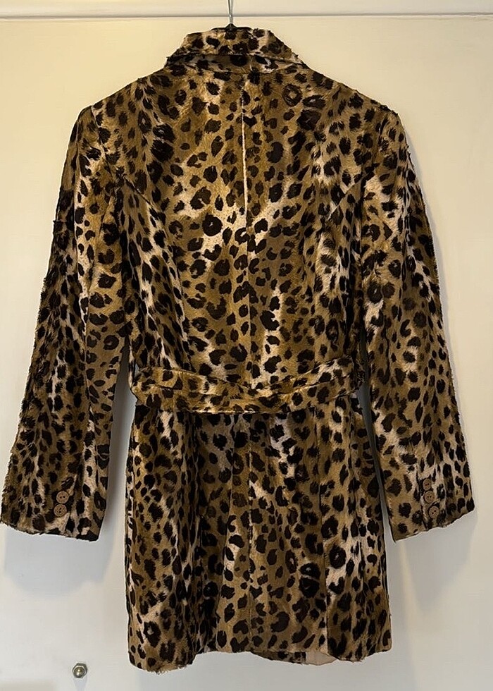 Leopar Desenli Trençkot - Görsel 3
