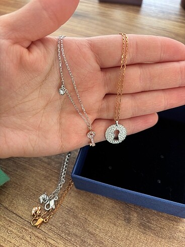 Beden Swarovski İkili Kolye #orijinal