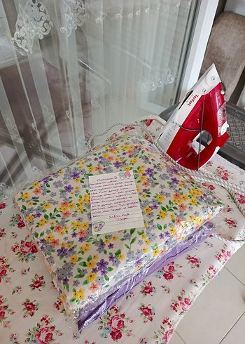 Mor Bağlama Desenli Yatak Örtüsü - Görsel 6