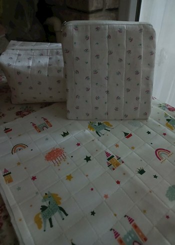 Vintage Desenli Pembe Makyaj Çantası - Görsel 11