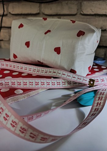 Vintage Desenli Pembe Makyaj Çantası - Görsel 7