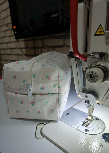 Vintage Desenli Pembe Makyaj Çantası - Görsel 12