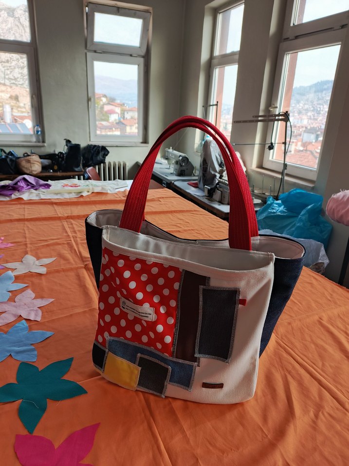 Renkli Baskılı Tasarım  Kumaş Çanta özel dikim - Görsel 3