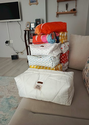 Pamuk Kumaş Fermuarlı Beyaz Makyaj Çantası - Görsel 5