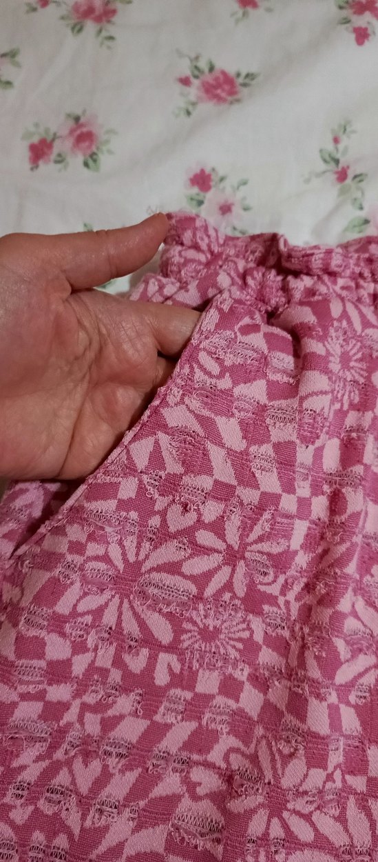 Dantel Detaylı Pembe Bohem Kumaş Paon - Görsel 3