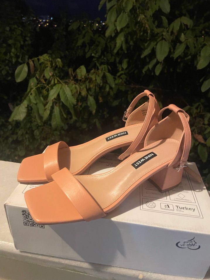 Bej Kadın Blok Topuklu Minimalist Ayakkabı - Görsel 5