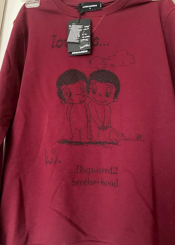 Bordo Baskılı Kadın Sweatshirt - Görsel 6