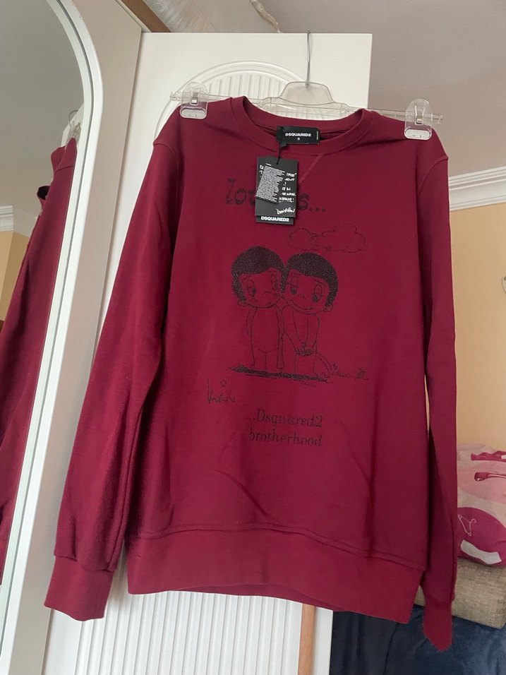 Bordo Baskılı Kadın Sweatshirt - Görsel 5