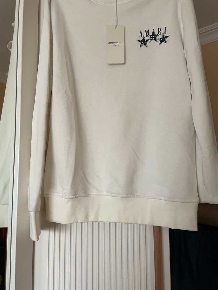 Beyaz Baskılı Uzun Kollu Erkek Tişört - Görsel 5