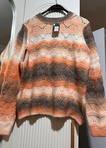 Bohem Tarzı Bağlama Desenli Örgü Kadın Kazak - Görsel 3