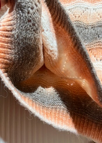 Bohem Tarzı Bağlama Desenli Örgü Kadın Kazak - Görsel 8