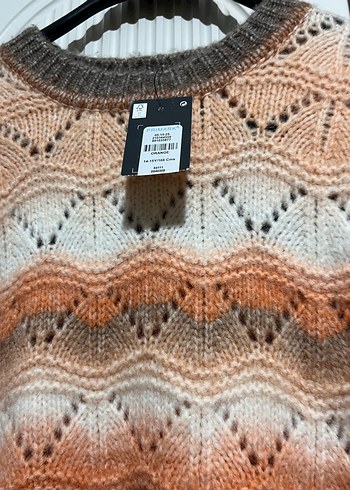 Bohem Tarzı Bağlama Desenli Örgü Kadın Kazak - Görsel 2