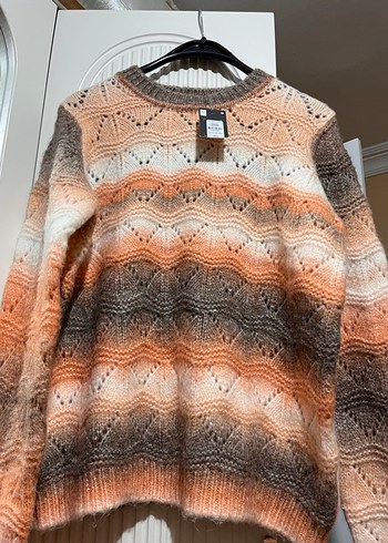 Bohem Tarzı Bağlama Desenli Örgü Kadın Kazak - Görsel 11