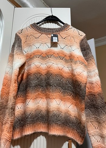 Bohem Tarzı Bağlama Desenli Örgü Kadın Kazak - Görsel 10