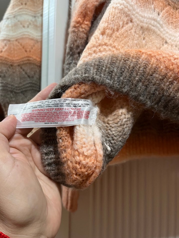 Bohem Tarzı Bağlama Desenli Örgü Kadın Kazak - Görsel 4