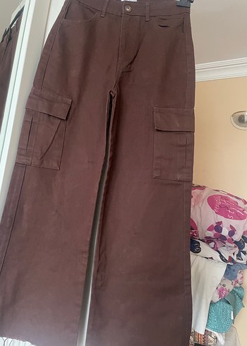 Düğmeli Kahverengi Kadın Midi Kot Pantolon - Görsel 9