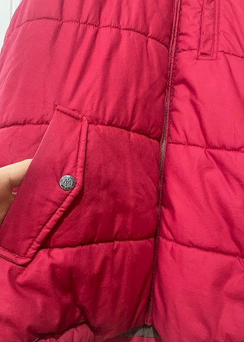 Kadın Kırmızı Düğmeli Yelek - Görsel 2