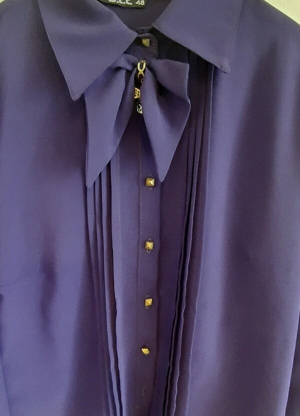 YAKA DETAYLI MOR GÖMLEK  42-44 - Görsel 2