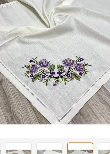 ETAMİN İŞLEMELİ ÇEYİZLİK GELİN DAMAT SECCADE SETİ KUTULU - Görsel 5