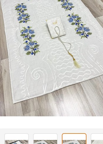 ETAMİN İŞLEMELİ ÇEYİZLİK GELİN DAMAT SECCADE SETİ KUTULU - Görsel 12