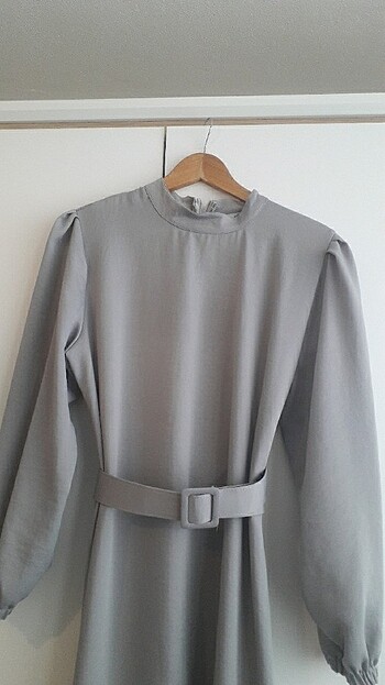 GRİ ABİYE ELBİSE - Görsel 6