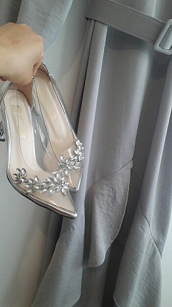 GRİ ABİYE ELBİSE - Görsel 8