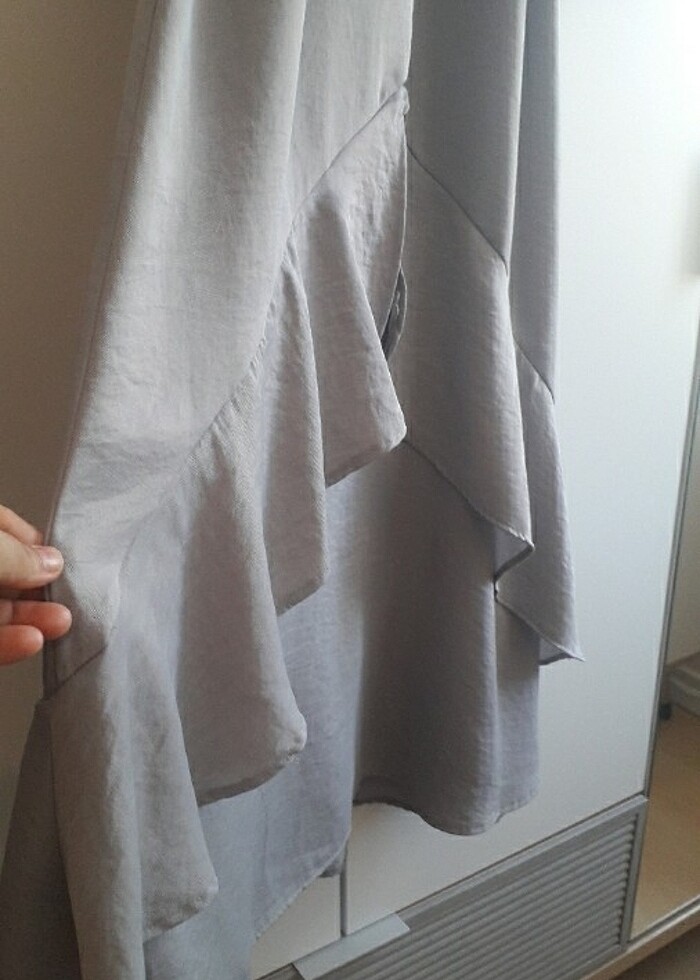 GRİ ABİYE ELBİSE - Görsel 3