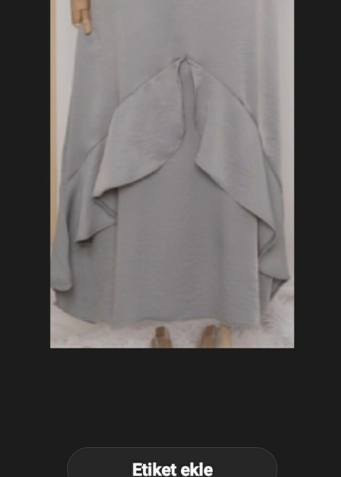 GRİ ABİYE ELBİSE - Görsel 2