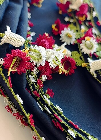 İĞNE OYASI YAZMA???? ZİL OYASI ???? KREM-BORDO - Görsel 7