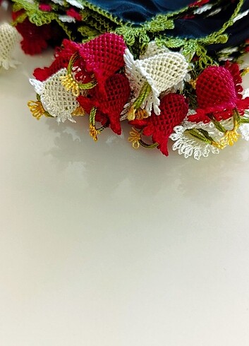 İĞNE OYASI YAZMA???? ZİL OYASI ???? KREM-BORDO - Görsel 13