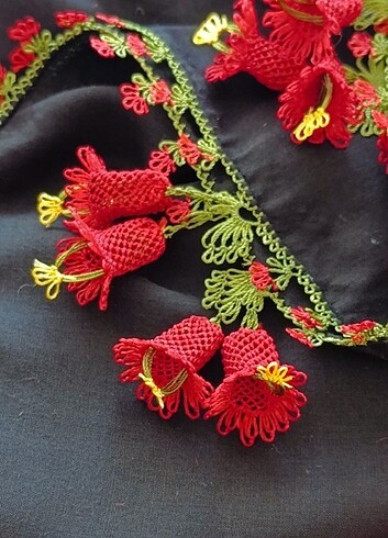 İĞNE OYASI YAZMA???? ZİL OYASI ???? KREM-BORDO - Görsel 18