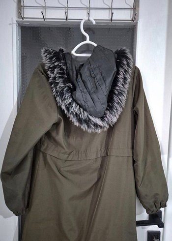 Kadın Haki Uzun Fermuarlı Kaban - Görsel 4