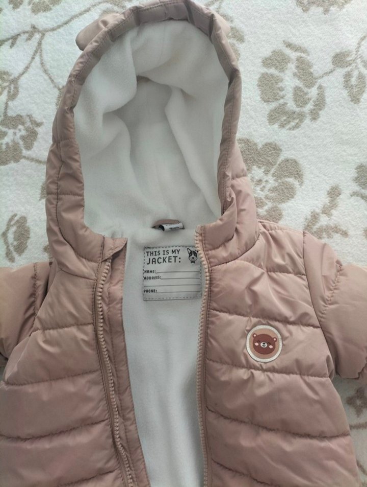 Kız Bebek Kahverengi Kürklü Tulumu - Görsel 2