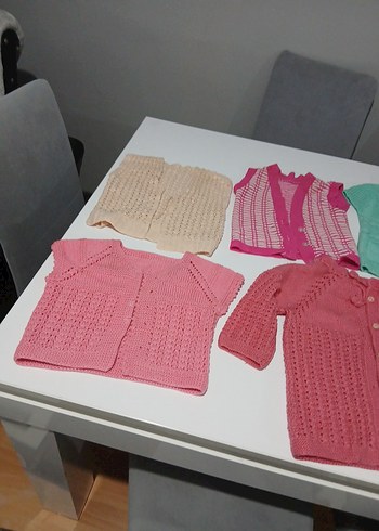 3-6 Ay Beden çeşitli Renk Çok Renkli Kız Çocuk Triko Hırkalar