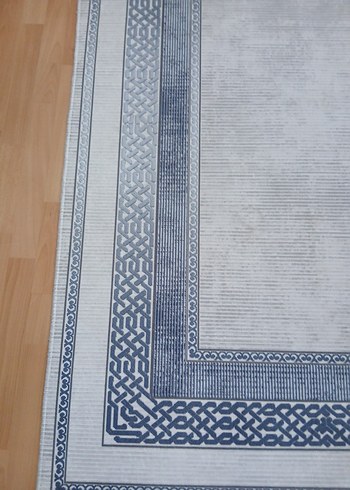 Mavi ve Gri Kenarlıklı Geleneksel Halı - Görsel 3