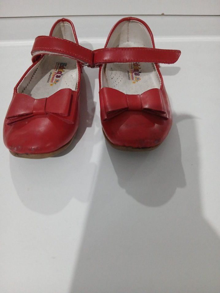 Kız Çocuk Kırmızı Tokalı Babet Ayakkabı - Görsel 2