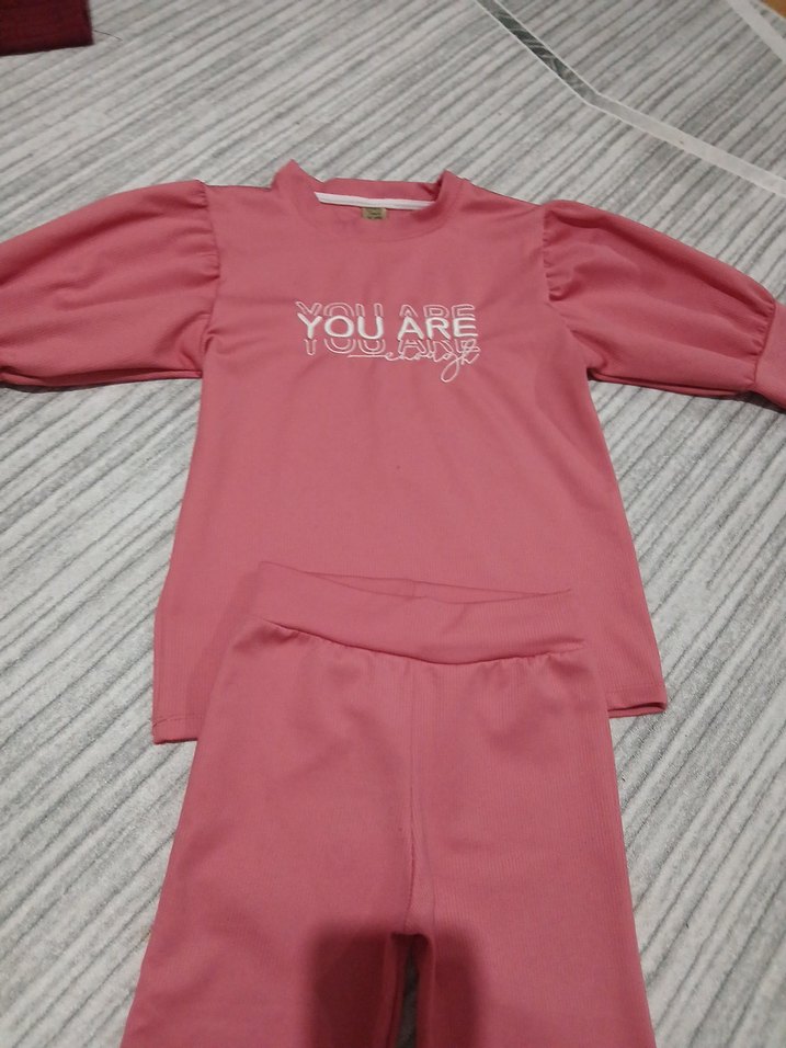 Pembe Bebek Kız Uzun Kollu Takım - Görsel 3