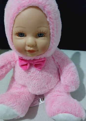 Pembe Peluş Tavşan Kostümlü Bebek - Görsel 4