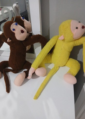 Sarı ve Kahverengi Peluş Maymun Oyuncakları - Görsel 4