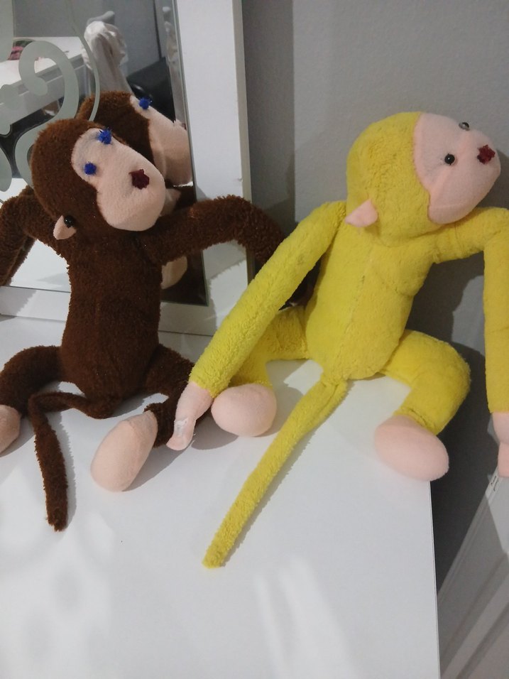 Sarı ve Kahverengi Peluş Maymun Oyuncakları - Görsel 4