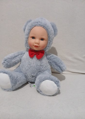 Gri Peluş Ayıcık Bebek Oyuncak - Görsel 3