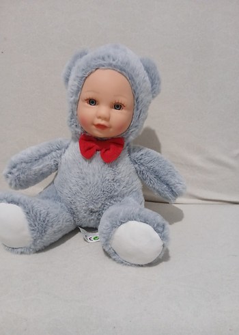 Gri Peluş Ayıcık Bebek Oyuncak - Görsel 2