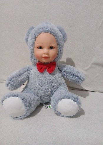 Gri Peluş Ayıcık Bebek Oyuncak - Görsel 6